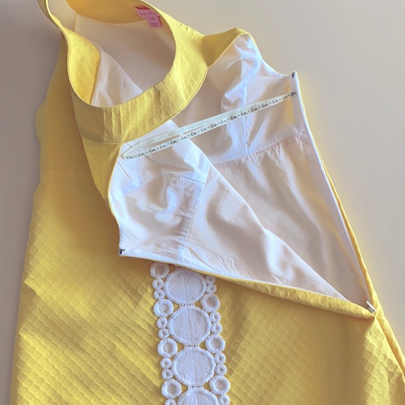 Lilly Pulitzer Jacqueline Shift Dress Yellow Sz 00 - Picture 5 of 9